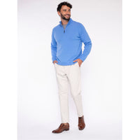 1/4 Zip Mock Neck 100% Cashmere Pullover Sweater (Choice of Colors) by Alashan Cashmere