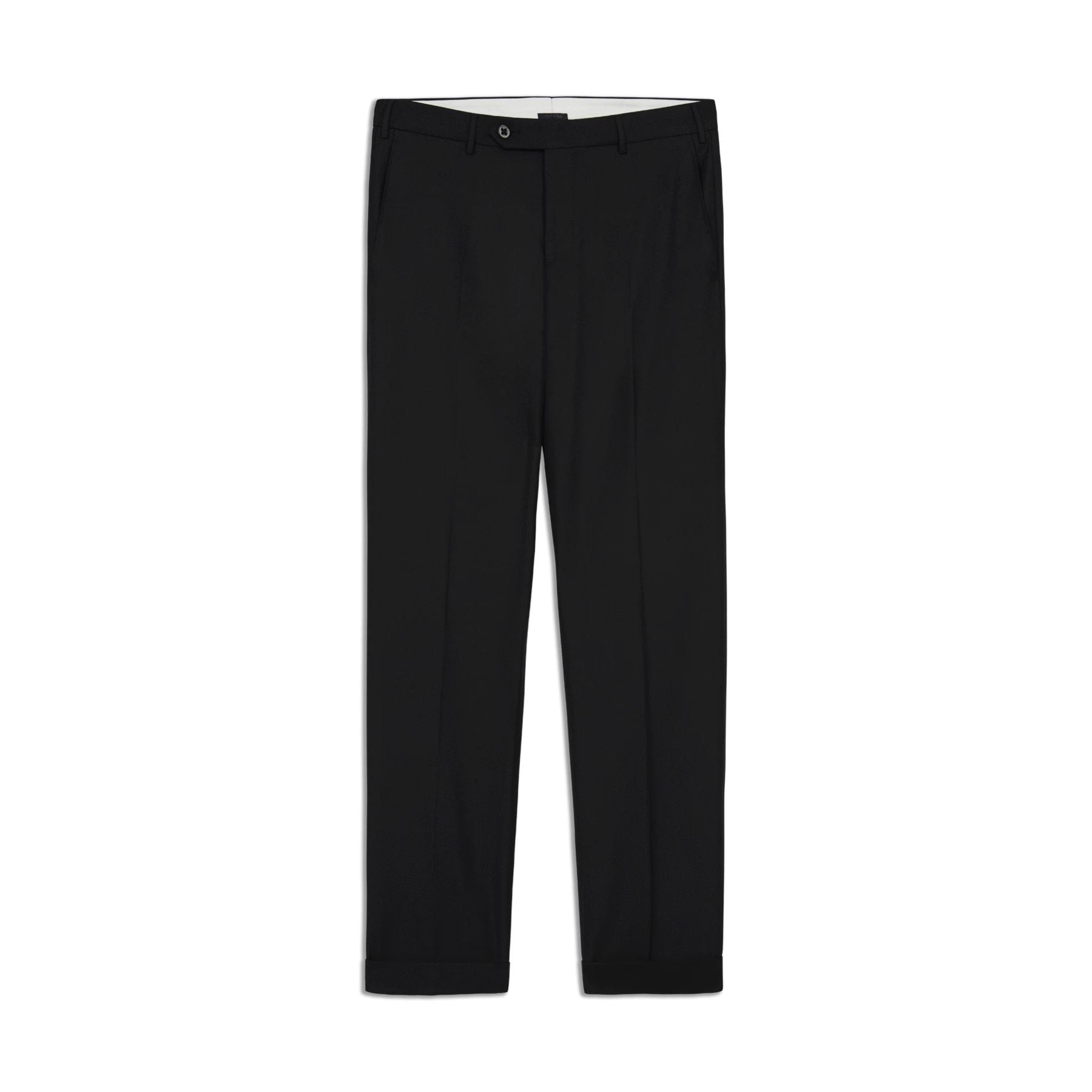 Parker Flat Front Sharkskin Wool Trouser in Black, Size 42 (Modern Straight Fit) by Zanella