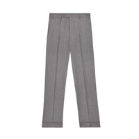 Todd Flat Front Super 120s Wool Fancy Trouser in Light Grey & Tan Crosshatch (Full Fit) - LIMITED EDITION by Zanella