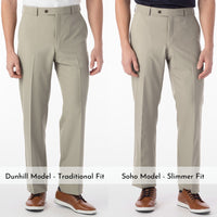 Comfort-EZE Commuter Bi-Stretch Gabardine Trouser in Stone, Size 30 (Soho Modern Fit) by Ballin