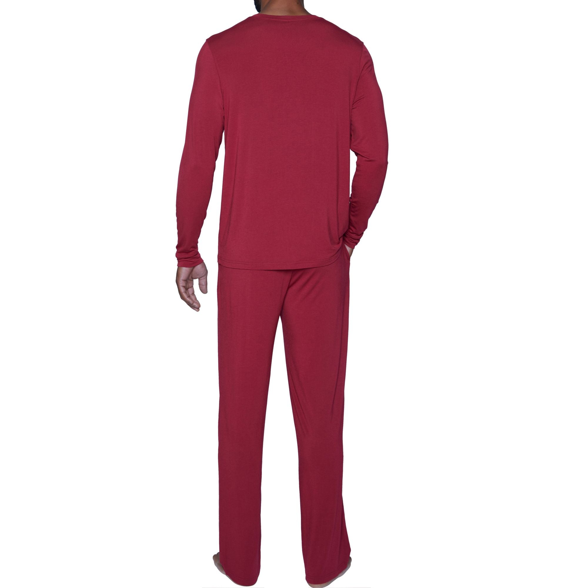 LUXE Cashmere Blend Lounge Pant in Burgundy by Wood Underwear