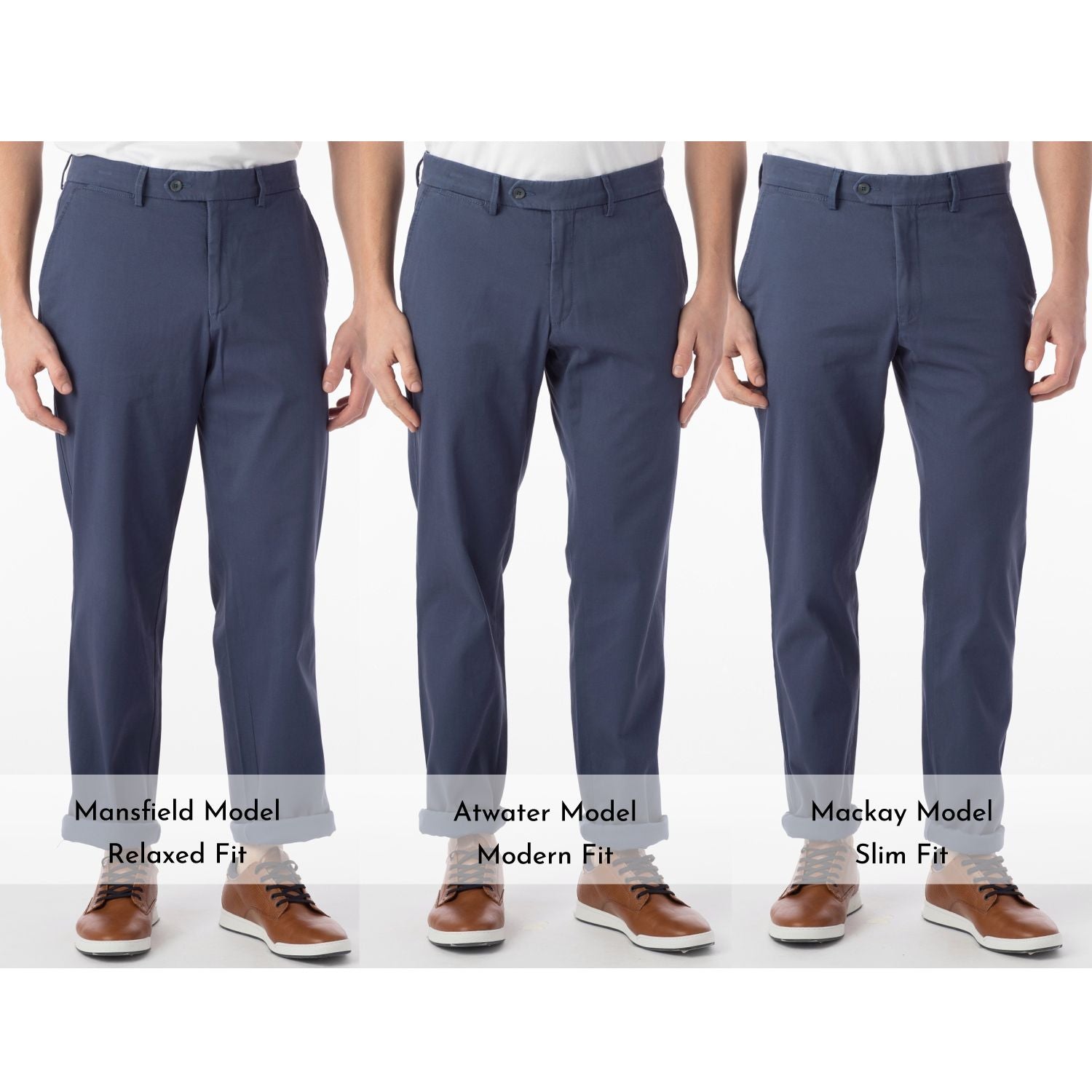 Perma Color Pima Twill Khaki Pants in Cadet Blue (Flat Front Models) by Ballin