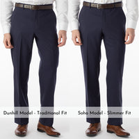 Super 120s Wool Travel Twill Comfort-EZE Trouser in New Navy, Size 36 (Dunhill Traditional Fit) by Ballin