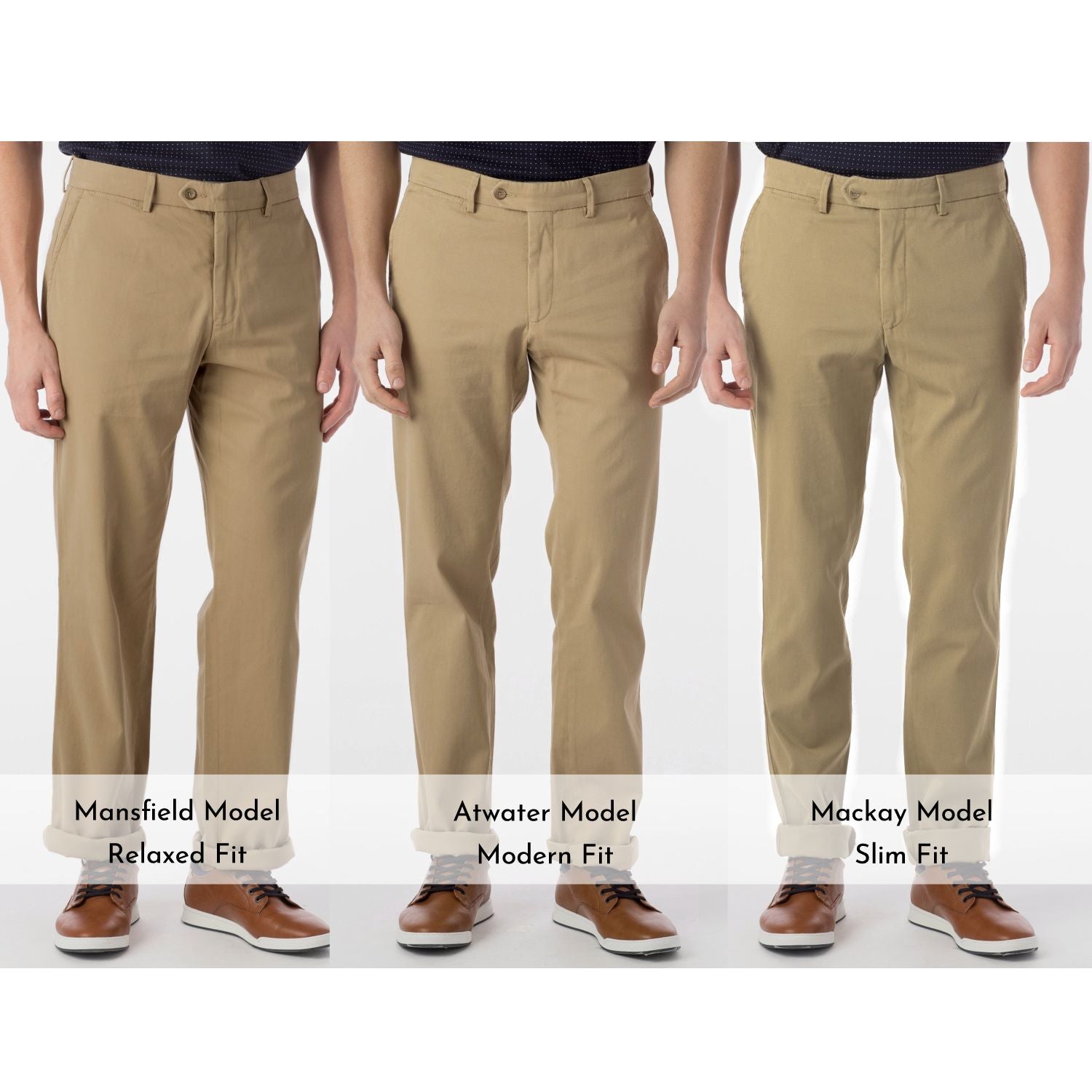 Perma Color Pima Twill Khaki Pants in Khaki (Flat Front Models) by Ballin