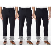 Perma Color Pima Twill Khaki Pants in Navy, Size 35 (Atwater Modern Fit) by Ballin