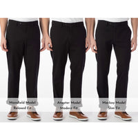Perma Color Pima Twill Khaki Pants in Black (Flat Front Models) by Ballin