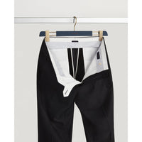 Parker Flat Front Sharkskin Wool Trouser in Black, Size 42 (Modern Straight Fit) by Zanella