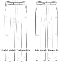 Super 120s Wool Travel Twill Comfort-EZE Trouser in Khaki, Size 36 (Dunhill Traditional Fit) by Ballin