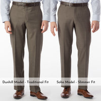 Sharkskin Super 120s Worsted Wool Comfort-EZE Trouser in Light Brown (Flat Front Models) by Ballin