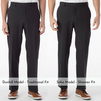 Comfort-EZE Commuter Bi-Stretch Gabardine Trouser in Charcoal (Flat Front Models) by Ballin