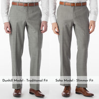 Sharkskin Super 120s Worsted Wool Comfort-EZE Trouser in Black and White (Flat Front Models) by Ballin