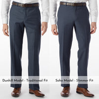 Sharkskin Super 120s Worsted Wool Comfort-EZE Trouser in New Navy, Size 31 (Dunhill Traditional Fit) by Ballin