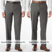 Sharkskin Super 120s Worsted Wool Comfort-EZE Trouser in Medium Grey (Flat Front Models) by Ballin