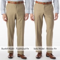 Sharkskin Super 120s Worsted Wool Comfort-EZE Trouser in Camel (Flat Front Models) by Ballin