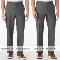 Comfort-EZE Commuter Bi-Stretch Gabardine Trouser in Medium Grey (Flat Front Models) by Ballin