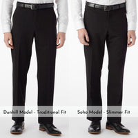 Comfort-EZE Commuter Bi-Stretch Gabardine Trouser in Black, Size 46 (Dunhill Traditional Fit) by Ballin