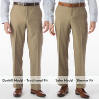 Super 120s Luxury Wool Serge Comfort-EZE Trouser in Oatmeal (Flat Front Models) by Ballin