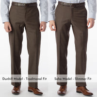 Sharkskin Super 120s Worsted Wool Comfort-EZE Trouser in Chestnut (Flat Front Models) by Ballin
