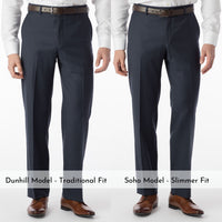 Super 120s Luxury Wool Serge Comfort-EZE Trouser in Navy Mix (Flat Front Models) by Ballin