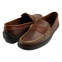 Key West Loafer in Briar Waxy Leather with Sport Rust Alligator Grain Trim by T.B. Phelps