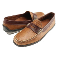 Key West Loafer in Khaki Alligator Grain and Briar Waxy Leather by T.B. Phelps