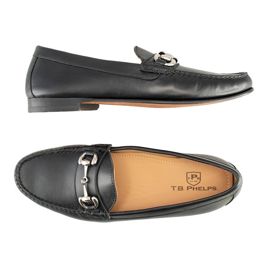 NEW!! Men’s T.B.Phelps Black Leather Horse Bit Driving Loafer Size 14W BlackCrocoHorsebitSingle1__103  main image 4