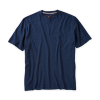 Melange Crew Neck Peruvian Cotton Tee Shirt in Navy Mélange by Left Coast Tee