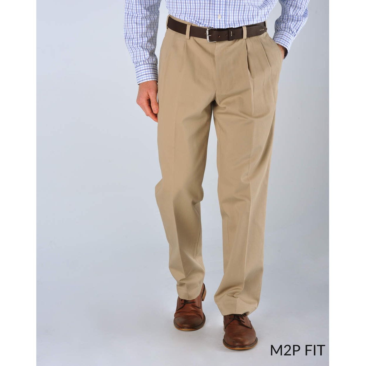M2P Pleated Classic Fit Montgomery Stretch Twills in Navy by Bills Khakis