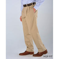 M2P Pleated Classic Fit Vintage Twills in Khaki by Bills Khakis