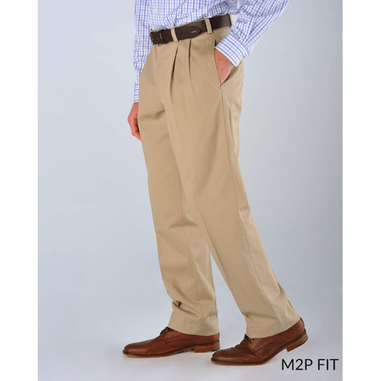 M2P Pleated Classic Fit Vintage Twills in Stone by Bills Khakis