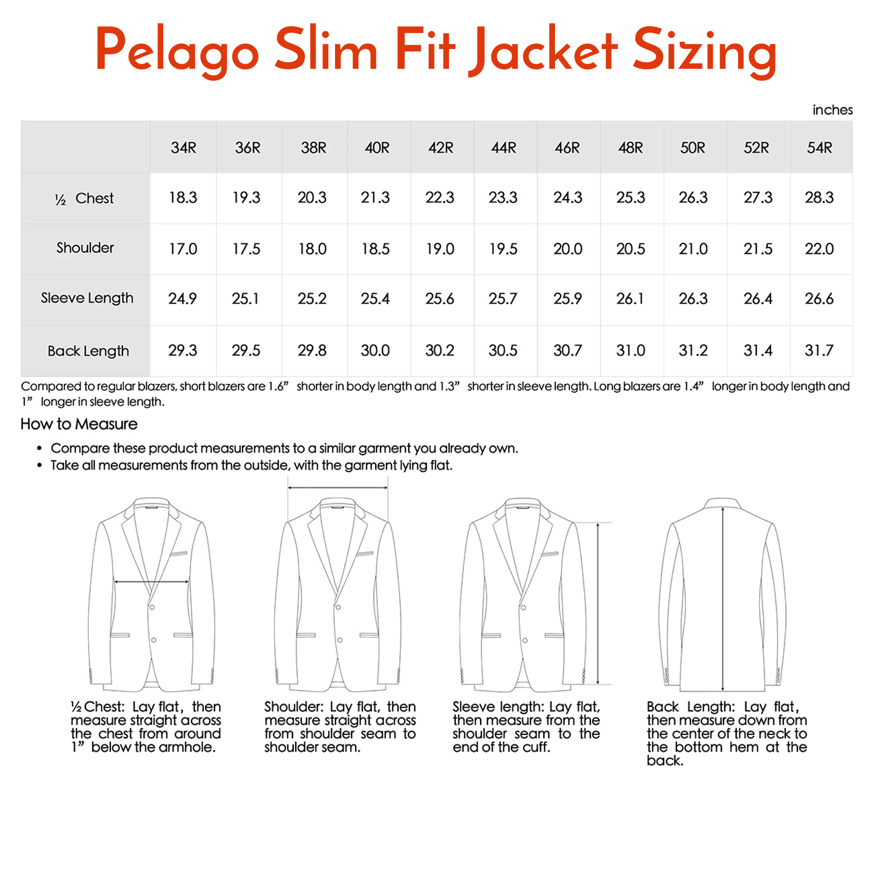 Single Breasted SLIM FIT Half Canvas Soft Jacket in Blue-Grey (Short, Regular, and Long Available) by Pelago