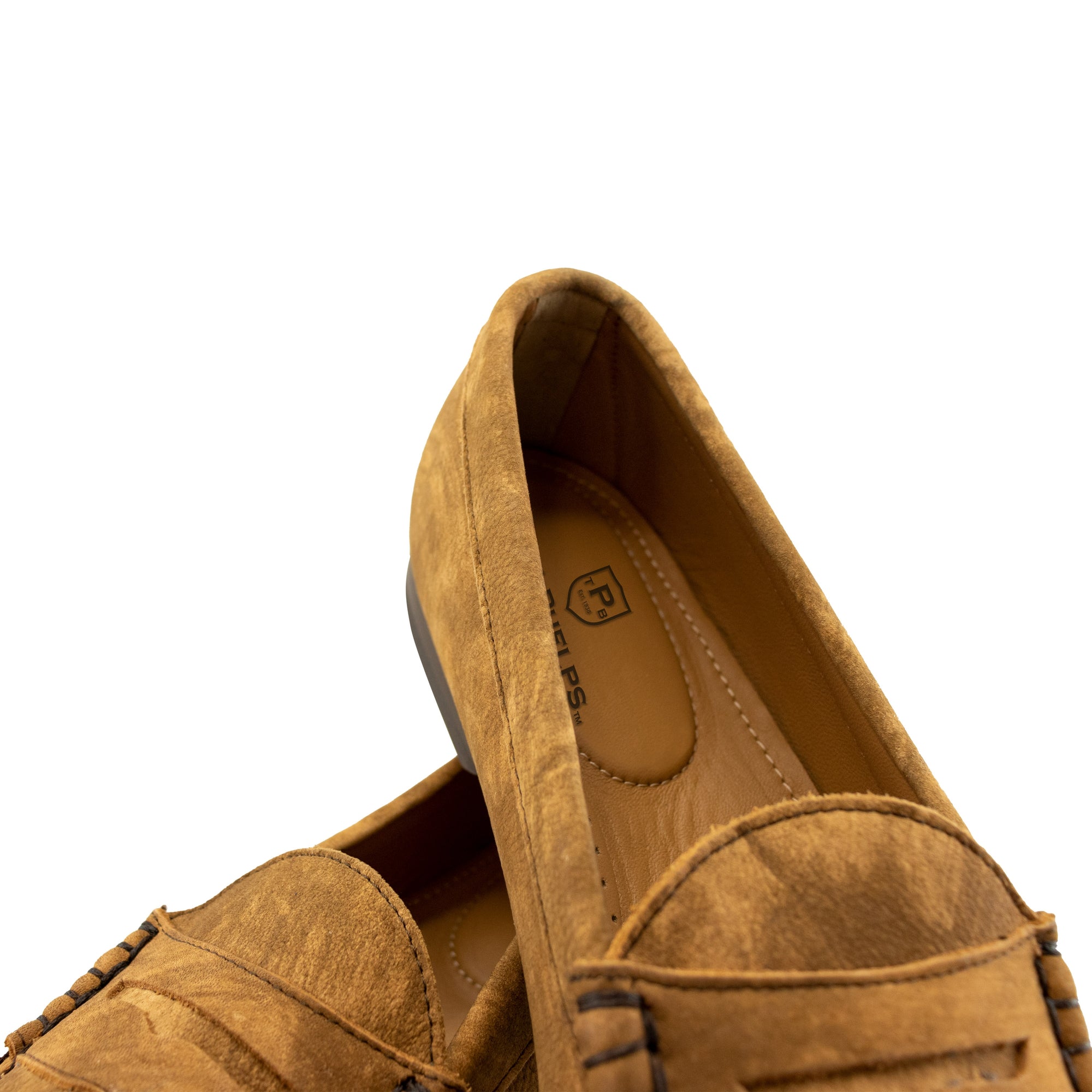 Preston Washed Calfskin Penny Loafer in Tan by T.B. Phelps
