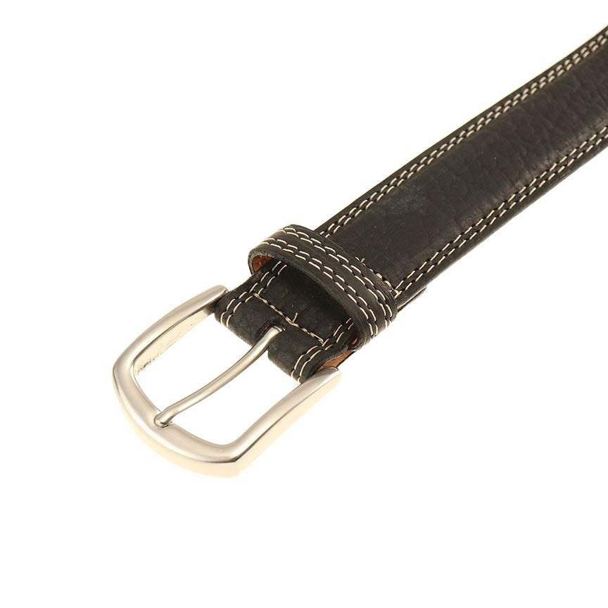 Raleigh Bison Leather Belt in Black by T.B. Phelps