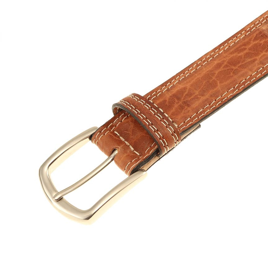 Raleigh Bison Leather Belt in Walnut by T.B. Phelps
