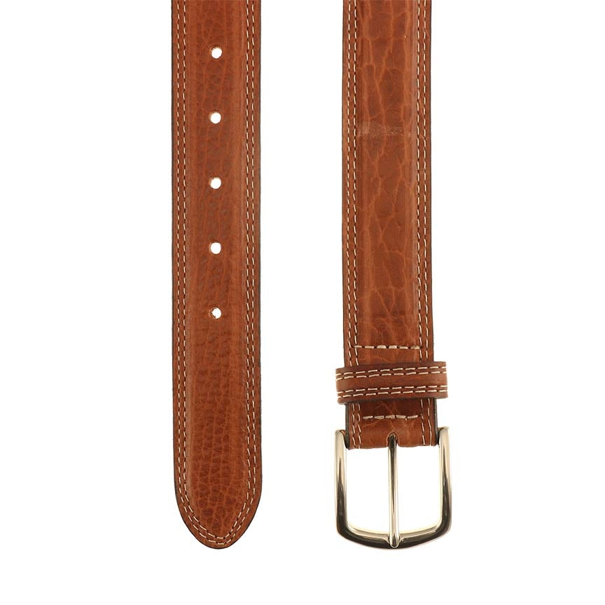 Raleigh Bison Leather Belt in Walnut by T.B. Phelps