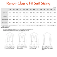 Super 140s Wool 2-Button CLASSIC FIT Suit in Charcoal (Short, Regular, and Long Available) by Renoir