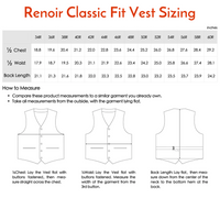 Super 140s Wool Waistcoat in Black (Regular and Long Available) by Renoir