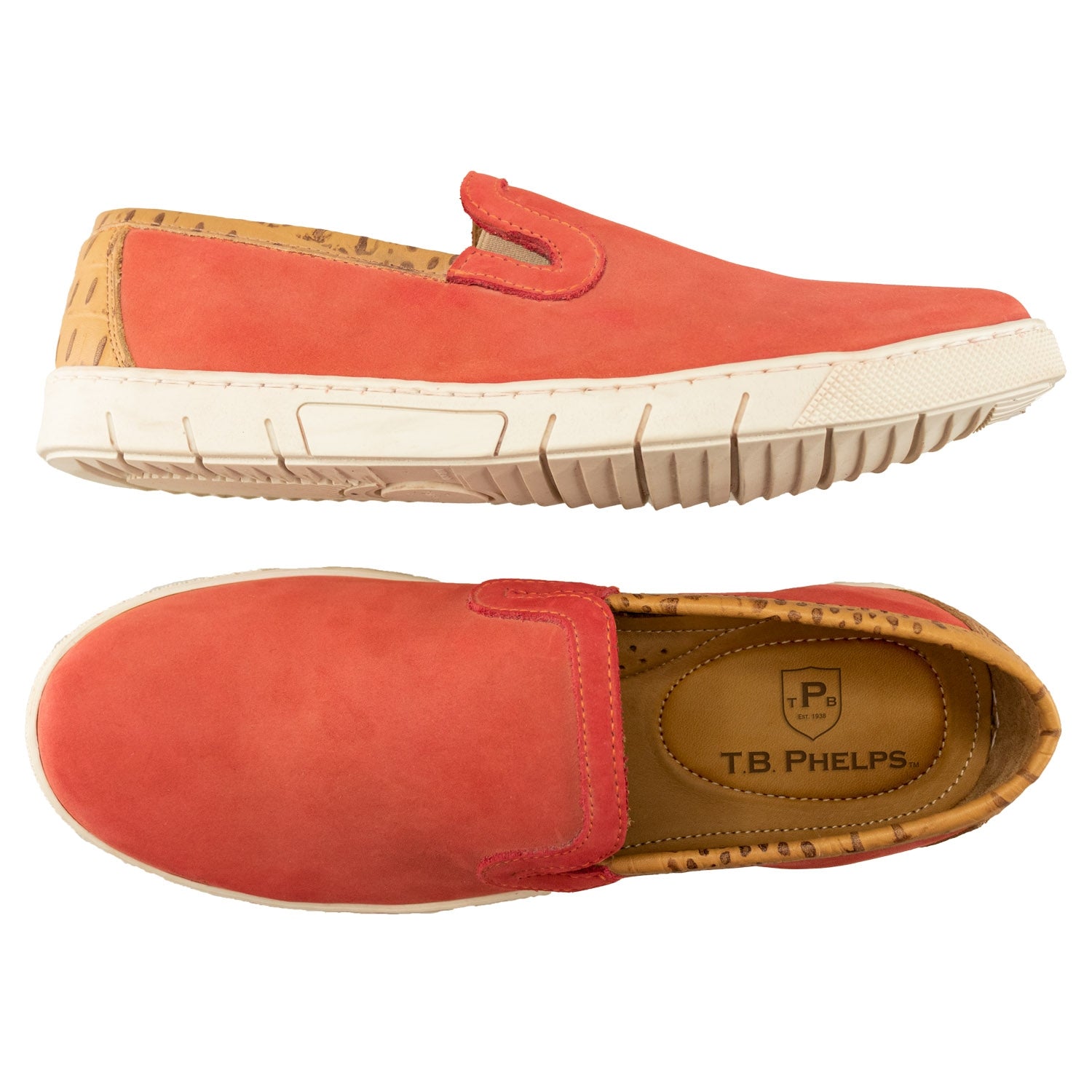 Scottsdale Slip on in Faded Red Nubuck by T.B. Phelps