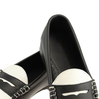 The Shag Penny Loafer in Black and White by T.B. Phelps
