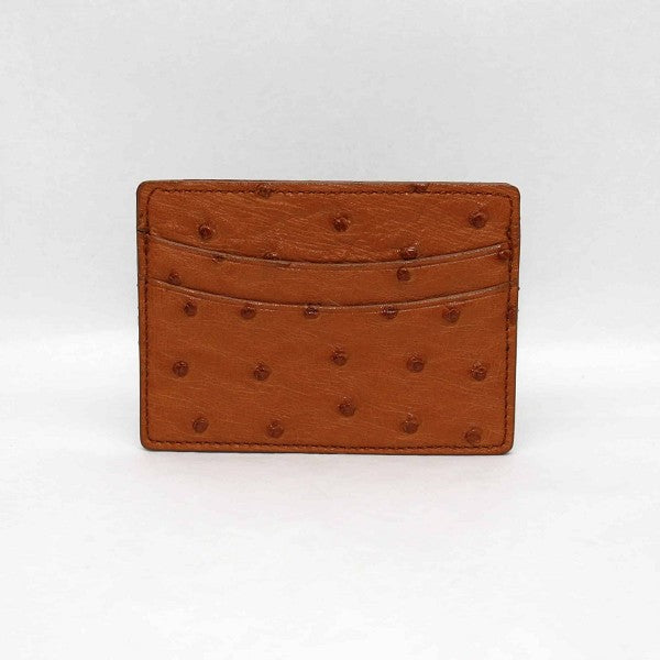 Genuine Ostrich Cardcase in Saddle by Torino Leather