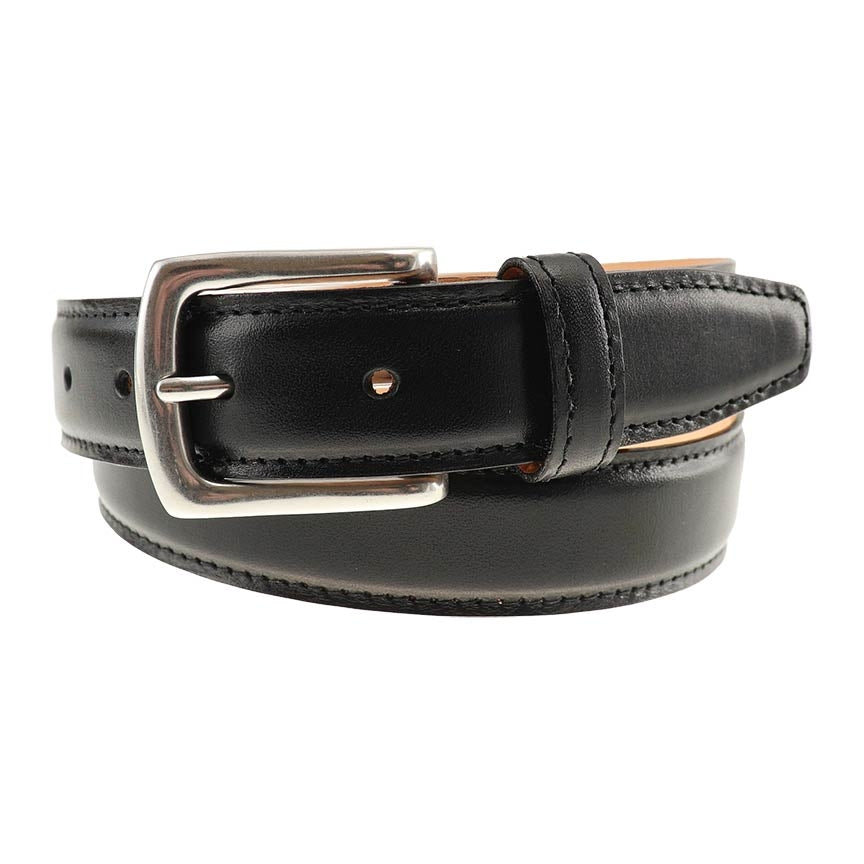 Torrence Calfskin Belt in Black by T.B. Phelps
