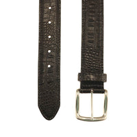 Travis Croco Grain Leather Belt in Black by T.B. Phelps