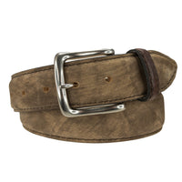 Travis Washed Calfskin Leather Belt in Briar by T.B. Phelps