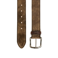 Travis Washed Calfskin Leather Belt in Briar by T.B. Phelps