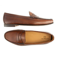 Ventura Sheepskin Penny Loafer in Pecan by T.B. Phelps